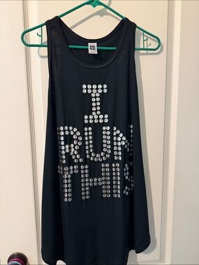 Zumba Fitness Black Tank with Silver Studded Text